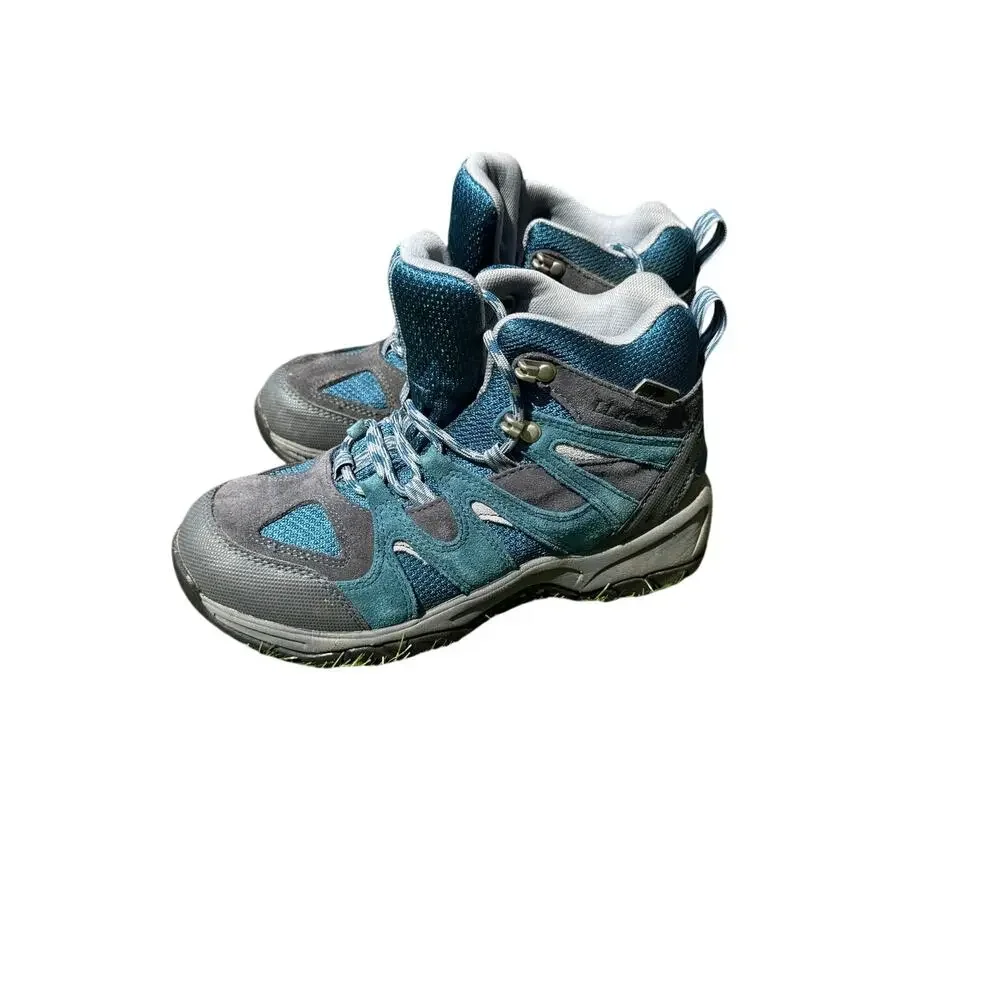 L.L.Bean Kids Size 6 Trail Model Waterproof Hiking Boots Blue Gray